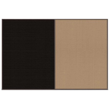 United Visual Products Enclosed Corkboard, 1 Door, 72"x48", 4" Fra UV3405-SATIN-AMETHY